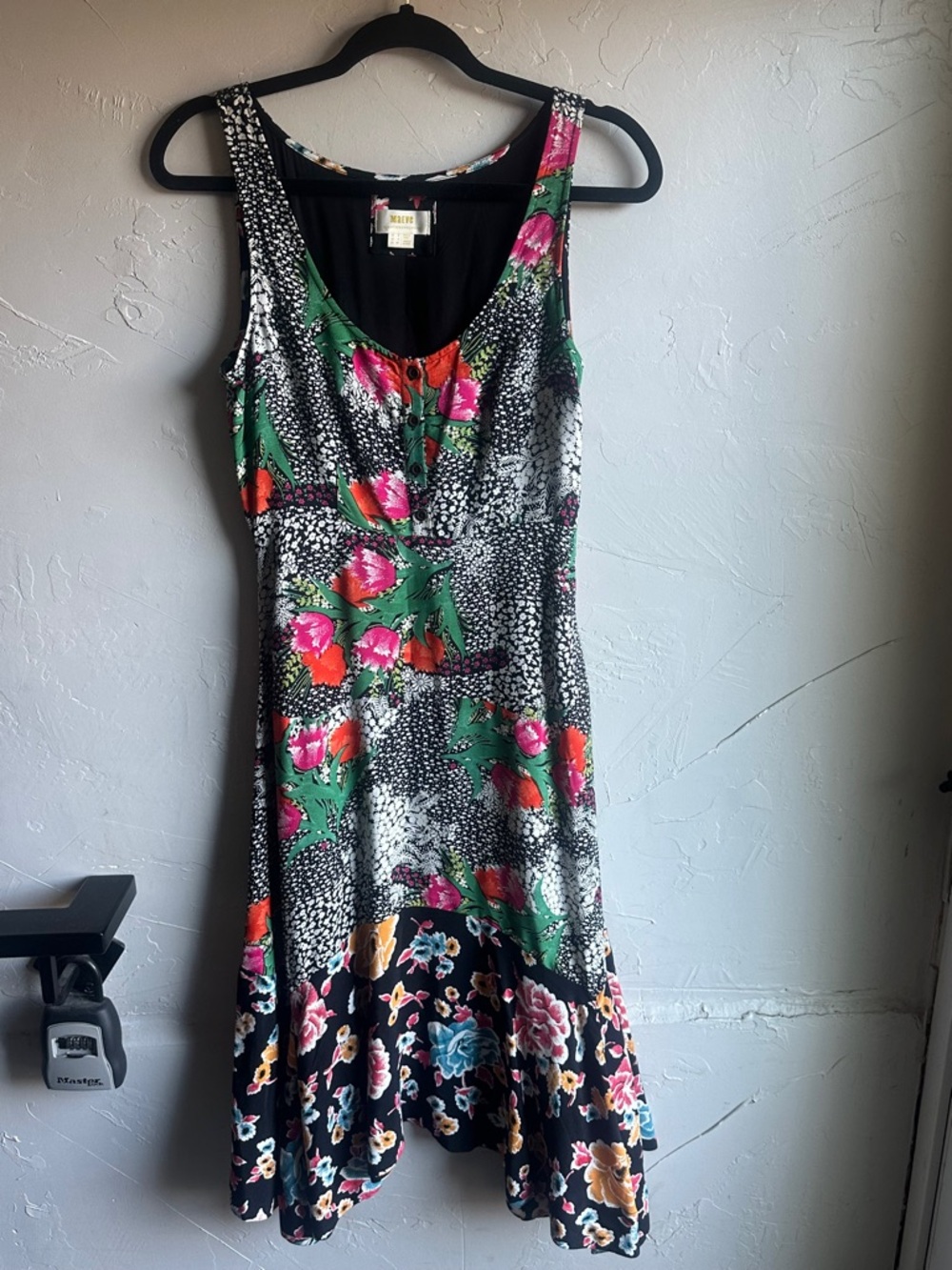 Maeve Anthropologie Floral Patchwork‎ Dress Boho Artsy Cottagecore Midi Sz 2